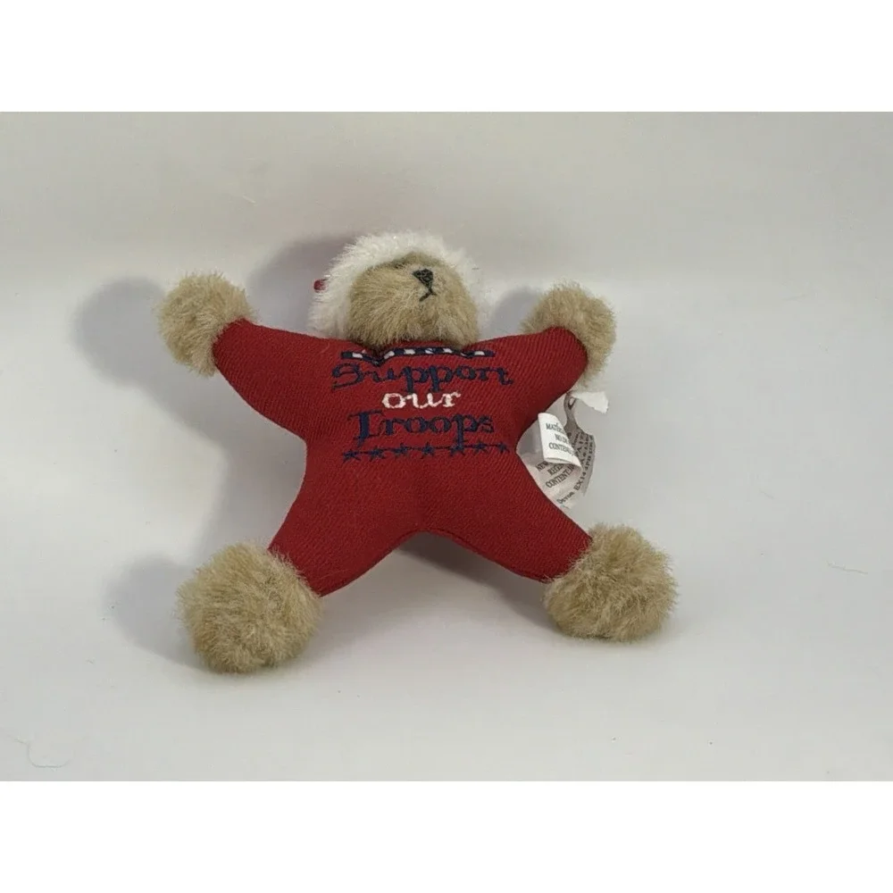 Boyds Bears Plush Star Support Our Troops Bear w/Santa‎ Hat Ornament 5